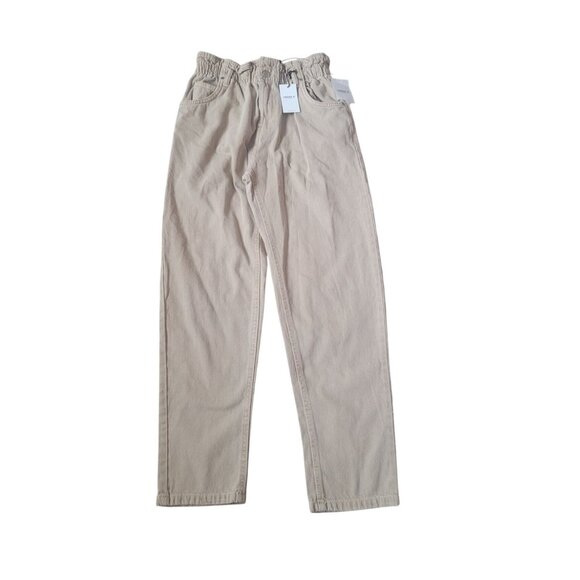 Forever 21 Pants - NWT Forever 21 Women's Taupe Denim High Rise Tapered Pants Elastic Waist